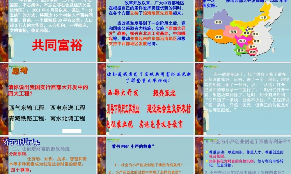 九年级政治 第三单元之(走向共同富裕的道路)课件 人教新课标版 课件