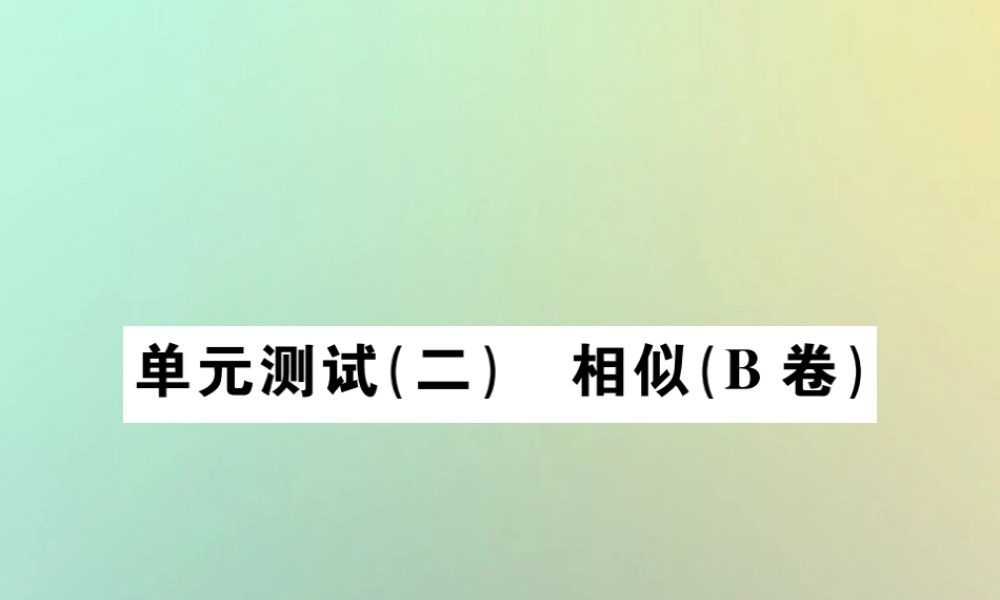 九年级数学下册 第二十七章 相似单元测试(二)(B卷)习题课件 (新版)新人教版 课件