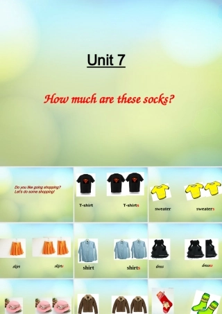 七年级英语上册 Unit 7 How much are these socks课件2 (新版)人教新目标版 课件