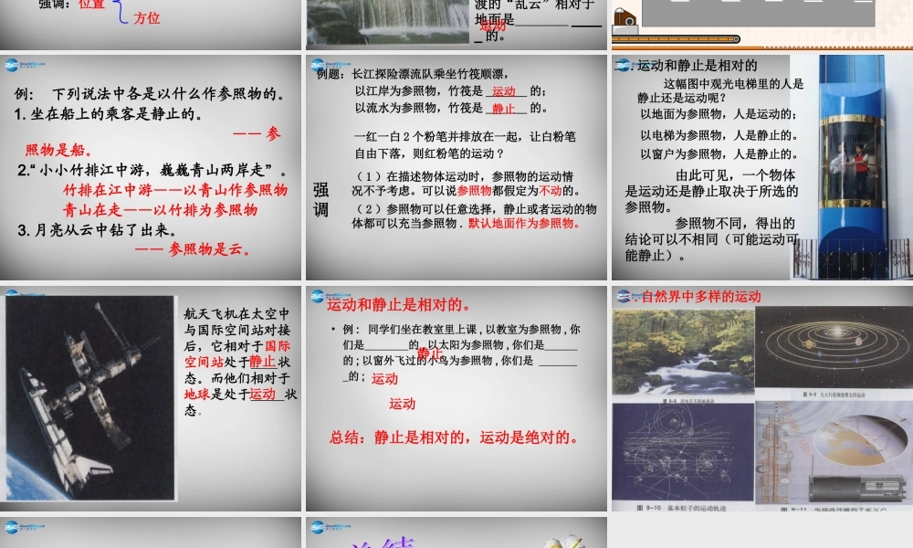 八年级物理下册 第七章 第一节 怎样描述运动课件 粤教沪版 课件