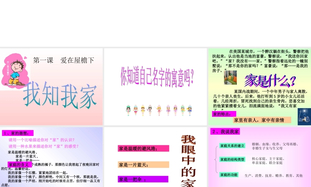 八年级政治 我知我家课件二 课件