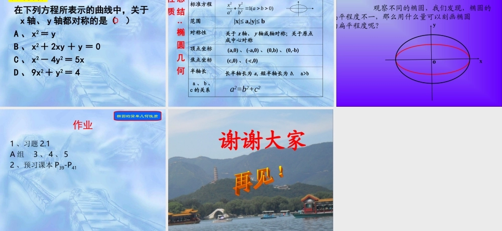 椭圆的简单几何性质