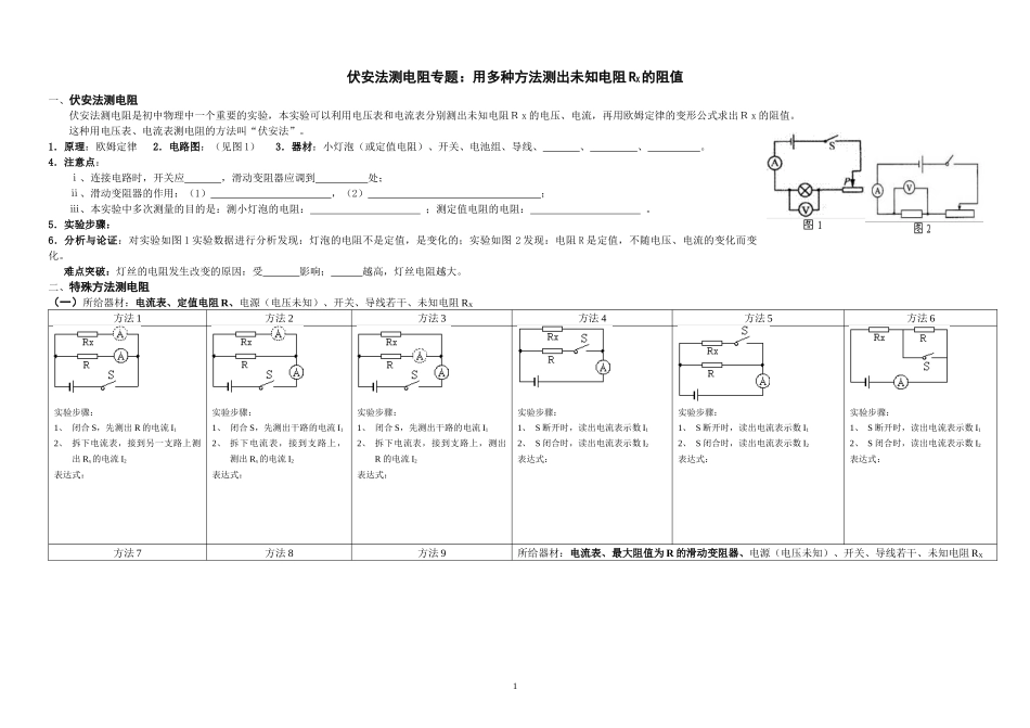 伏安法测电阻专题_第1页