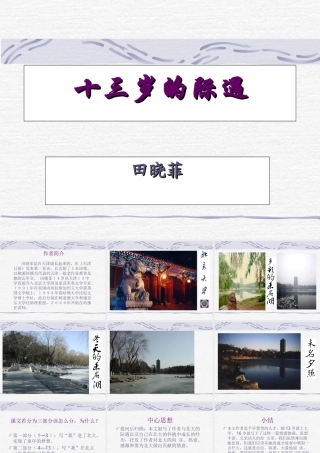 七年级语文十三岁的际遇课件1 苏教版 课件