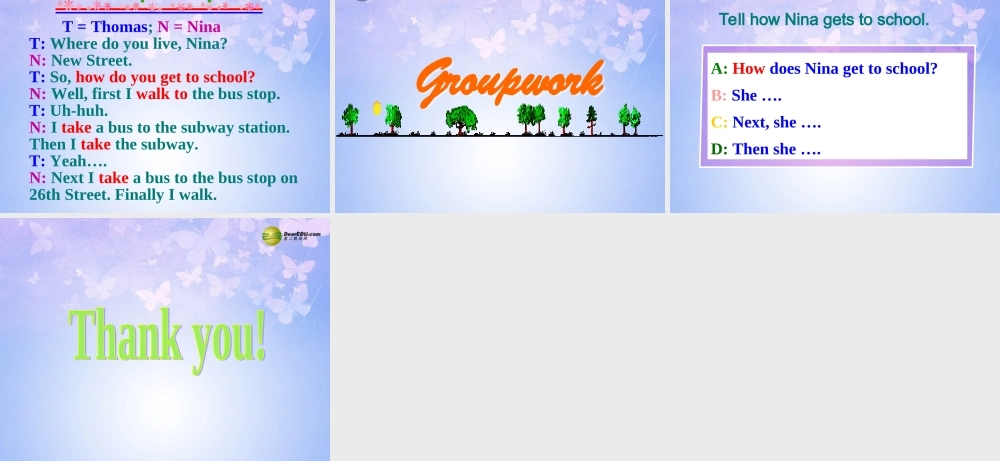 八年级英语上册(Unit 4 How do you get to school Section A-P3)课件 人教新目标版 课件