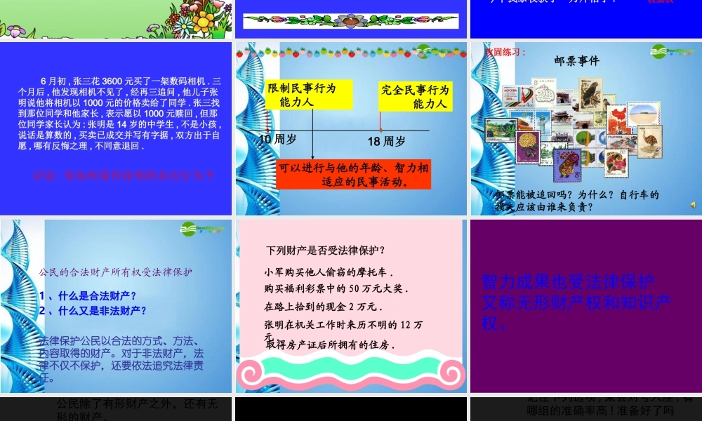 八年级思想品德上册 第三单元第二节(我们的财产权利 )课件 湘教版 课件