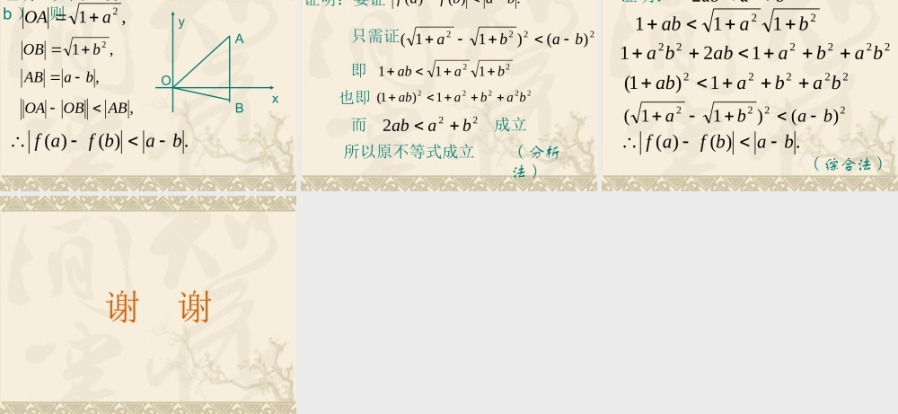 不等式的证明 高二数学课件第二讲证明不等式的基本方法[整理六套]人教版 高二数学课件第二讲证明不等式的基本方法[整理六套]人教版