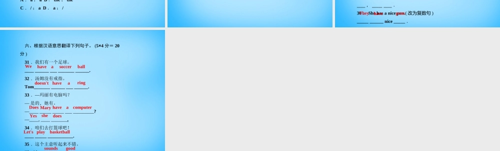 七年级英语上册 Unit 5 Do you have a soccer ball？(第三课时)Section A(Grammar Focus 3c)课件 (新版)人教新目标版 课件