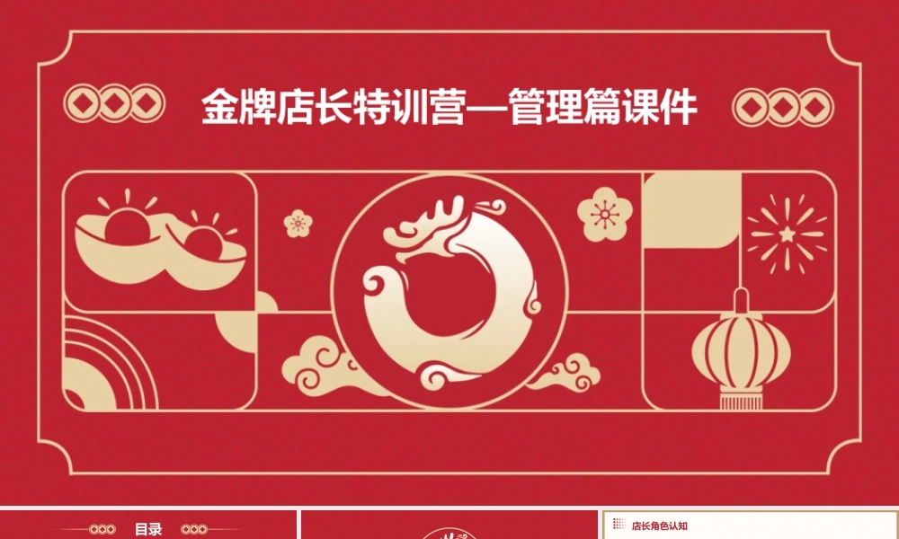 金牌店长特训营—管理篇课件