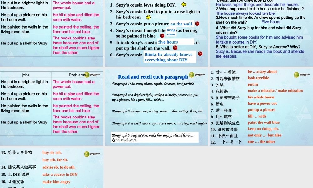 八年级英语上册 Unit 4 Do it yourself Reading 1课件 牛津版 教案