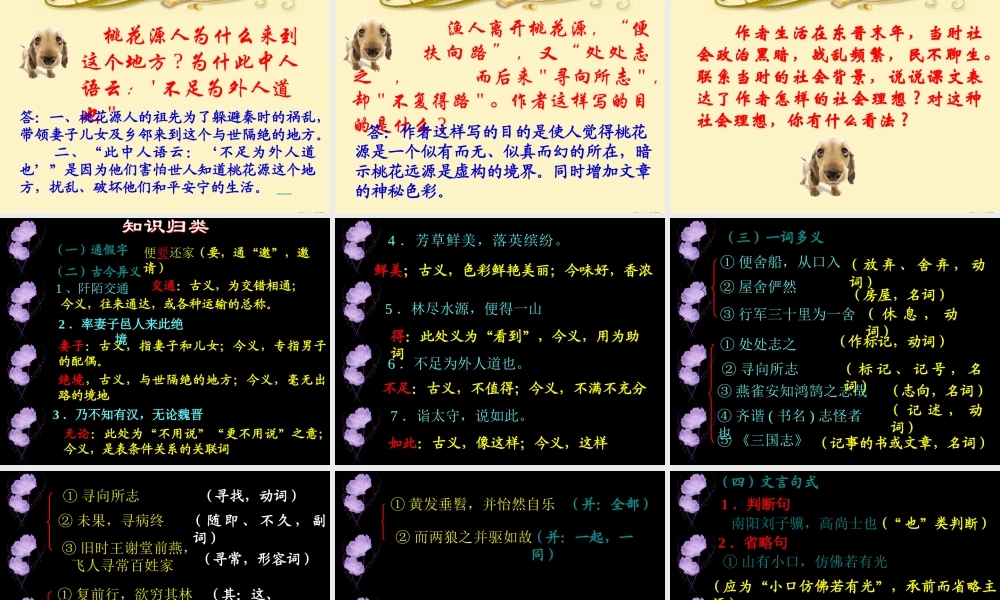 九年级语文上册(桃花源记)教学课件 苏教版 课件