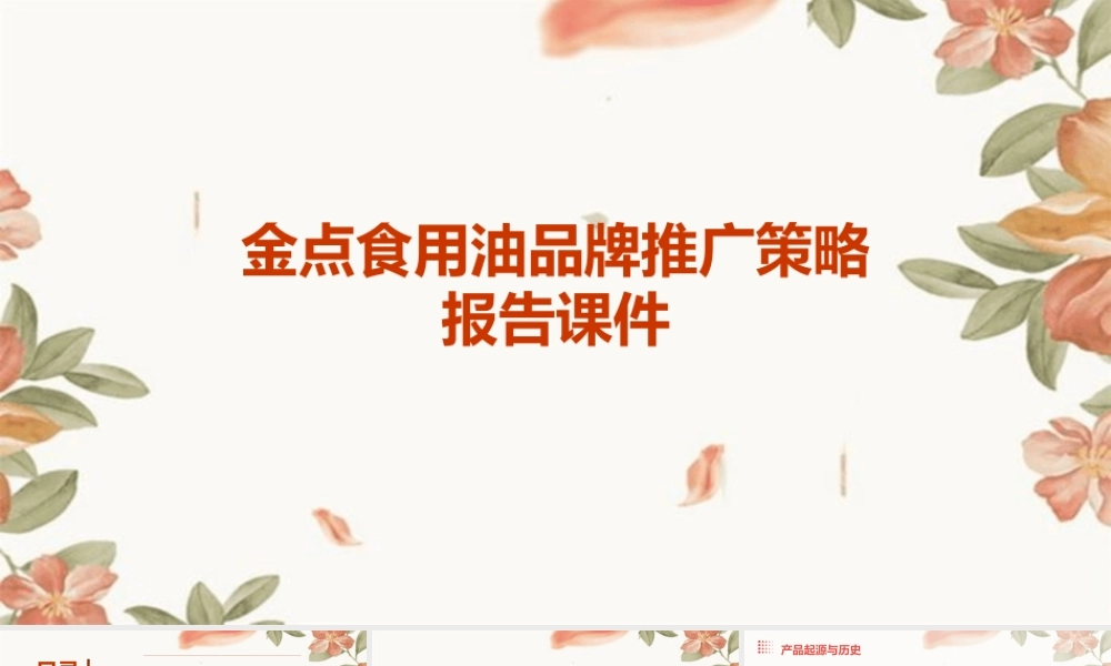金点食用油品牌推广策略报告课件