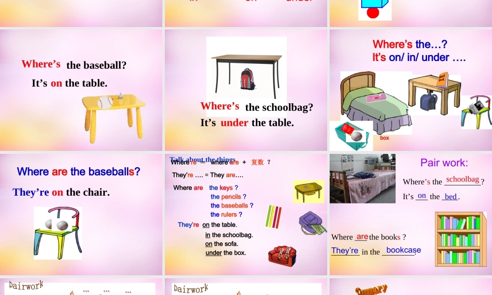 中学七年级英语上册 Unit 4 Where s my schoolbag section A课件 (新版)人教新目标版 课件