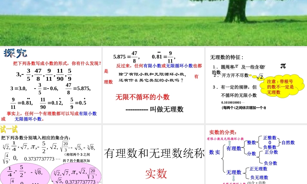 八年级数学上：13.3实数课件(人教新课标) 课件