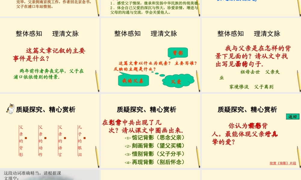 八年级语文下册 第2课(背影)课件 鄂教版 课件