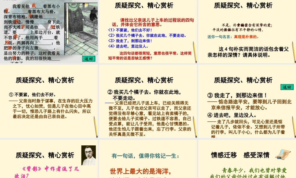 八年级语文下册 第2课(背影)课件 鄂教版 课件