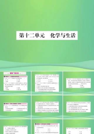 中考化学总复习 教材考点梳理 第12单元 化学与生活课件