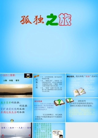 广东省花都区花山初九年级中学九年级语文上册 10 孤独之旅课件 新人教版 课件