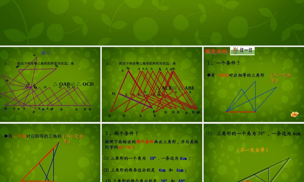 中学八年级数学上册 11.1 全等三角形课件1 新人教版 课件