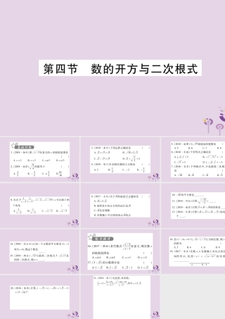 中考数学复习 第一轮 考点系统复习 第1章 数与式 第4节 数的开方与二次根式习题课件