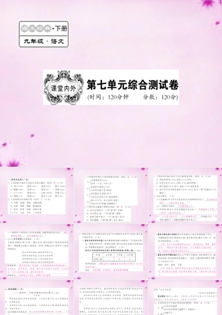 九年级语文下册 第七单元综合测试卷课件 语文版 课件
