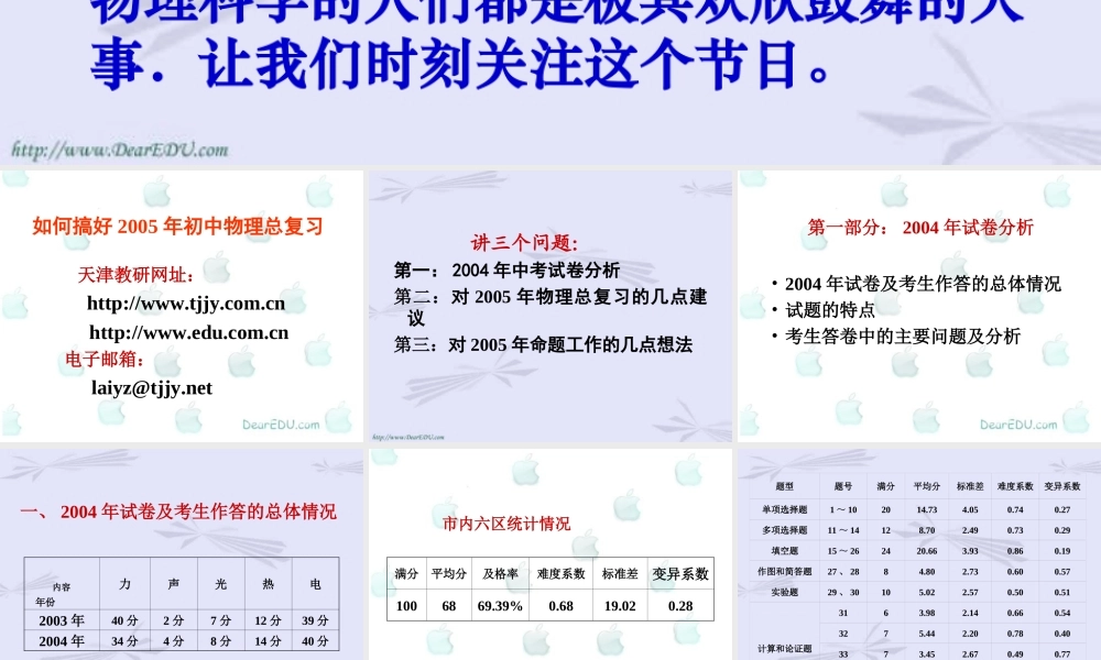 新课标如何进行中考物理总复习 试题