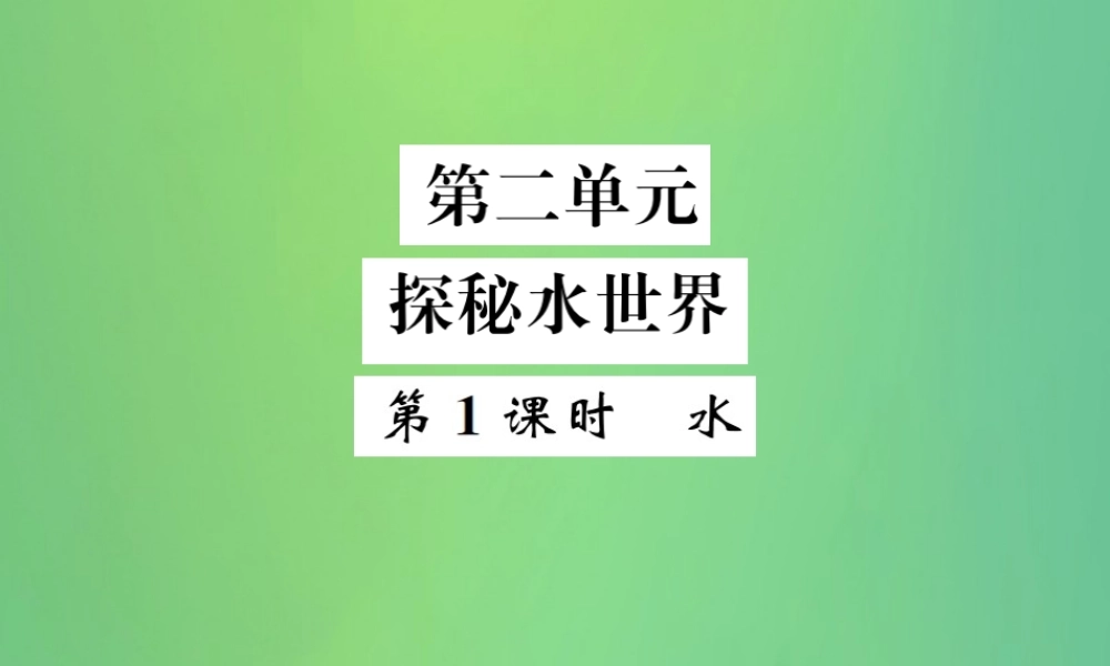中考化学总复习 教材考点梳理 第二单元 探秘水世界 第1课时 水课件 鲁教版 课件