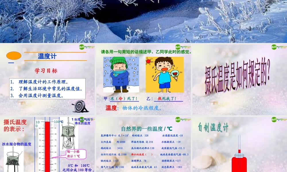 八年级物理上册 4.1温度计课件 人教新课标版 课件