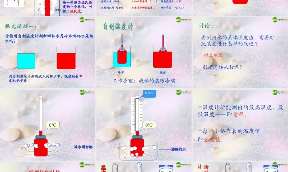 八年级物理上册 4.1温度计课件 人教新课标版 课件