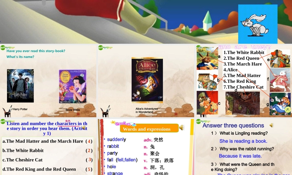 八年级英语上册 M6u1She was sitting by the river课件 外研版 课件