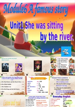 八年级英语上册 M6u1She was sitting by the river课件 外研版 课件