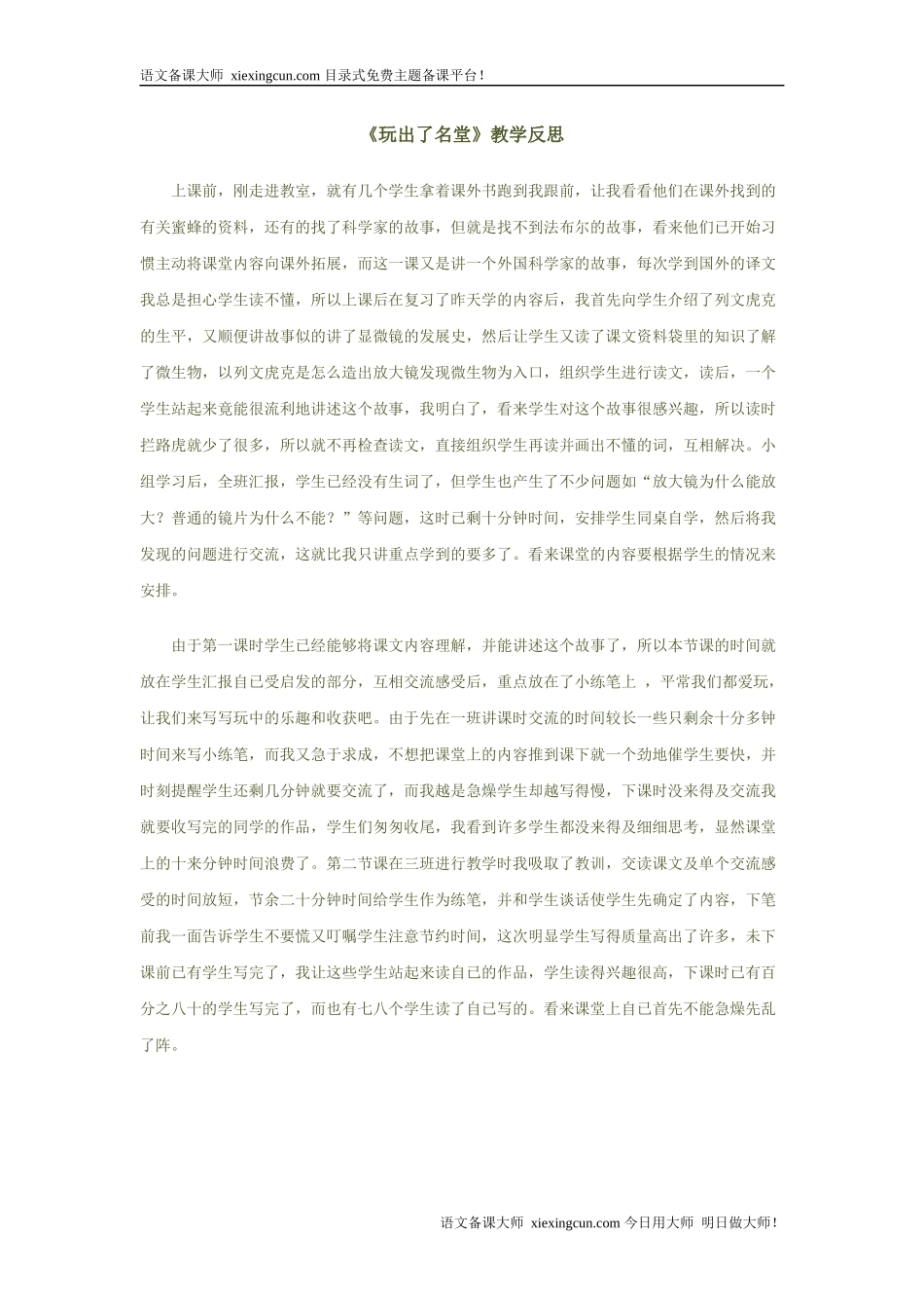 玩出了名堂教学反思_第1页