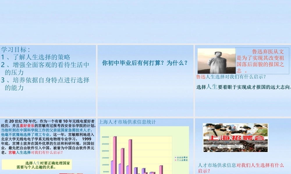 九年级政治 第12课第3站(脚踏实地、拥抱明天)课件 北师大版 课件