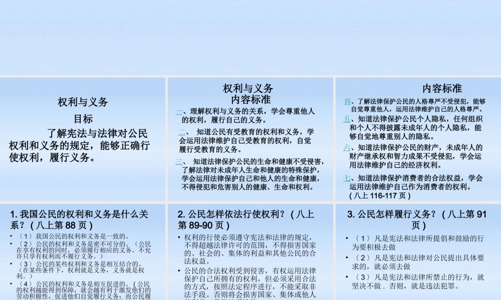 八年级政治下册 权利和义务复习课件 人教新课标版 课件