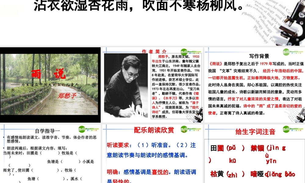 九年级语文下册(雨说)教学课件 鲁教版 课件