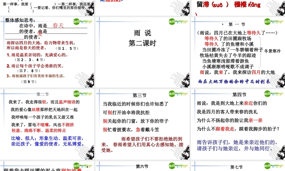 九年级语文下册(雨说)教学课件 鲁教版 课件
