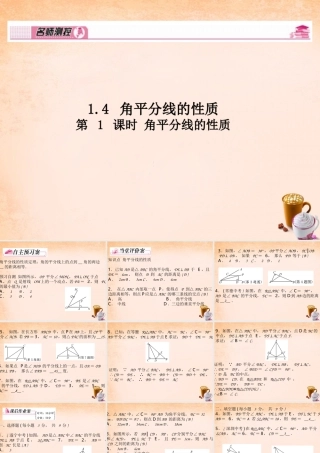 八年级数学下册 1.4 角平分线的性质(第1课时)课件 (新版)湘教版 课件