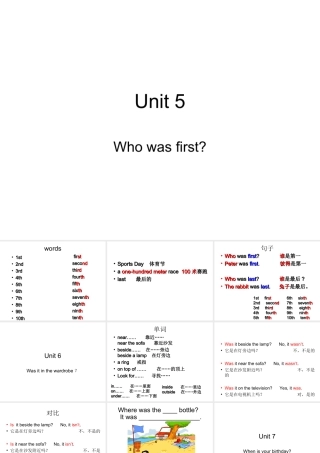 湘少版五年级英语下册总复习课件