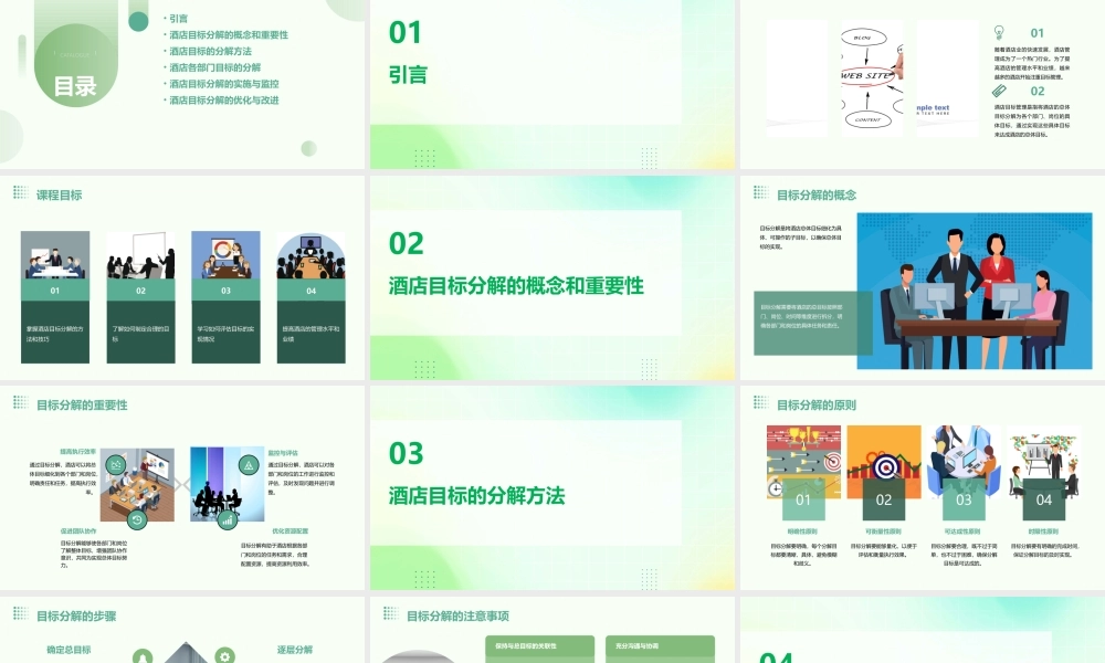 酒店目标的分解课件