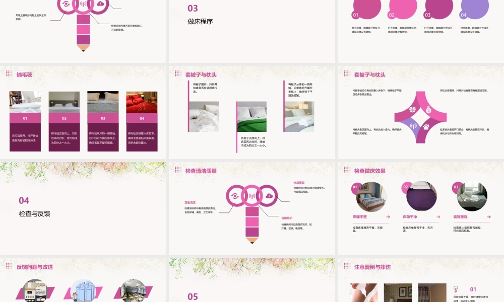 酒店客房做房清洁标准及做床程序课件
