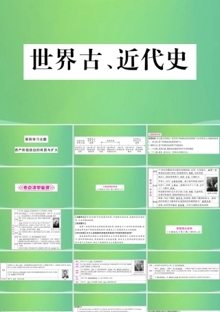 中考历史复习 第一篇 教材系统复习 4 世界古、近代史 第四学习主题 资产阶九年级统治的巩固与扩大讲解课件