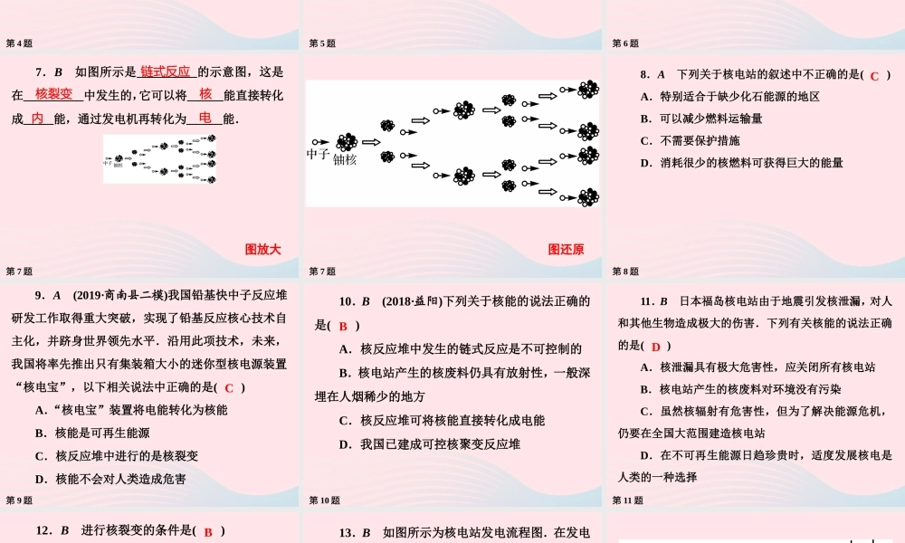 九年级物理下册 第18章 能源与可持续发展作业27课件 苏科版 课件