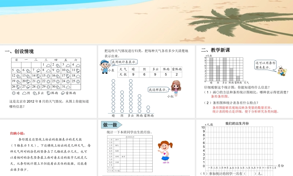 2015年小学四年级数学上册第7单元《条形统计图PPT课件》