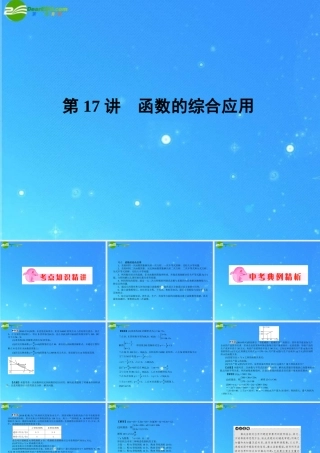 中考数学复习 第17讲 函数的综合应用课件