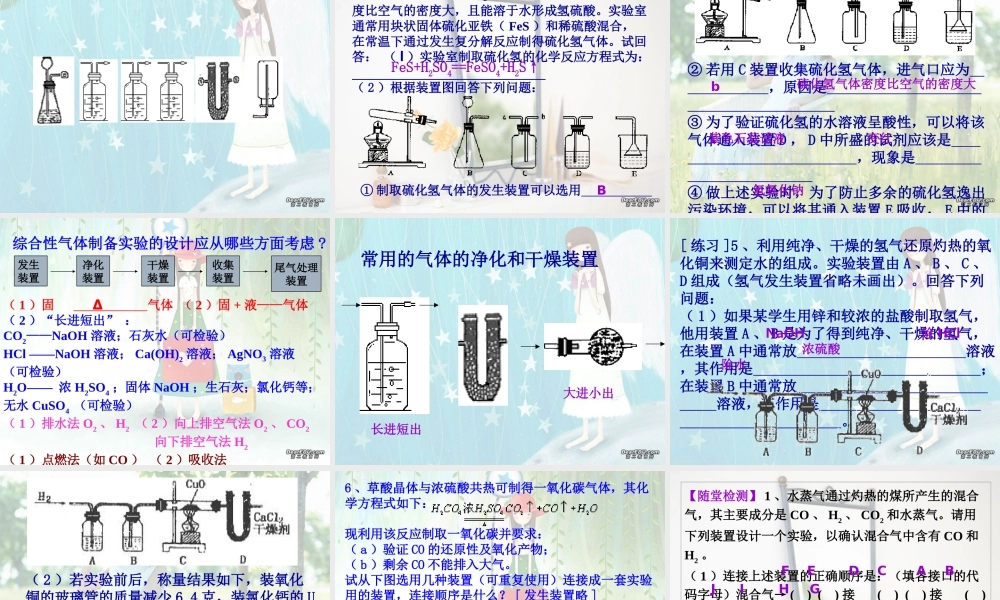 初三化学气体制备复习课 新课标 课件