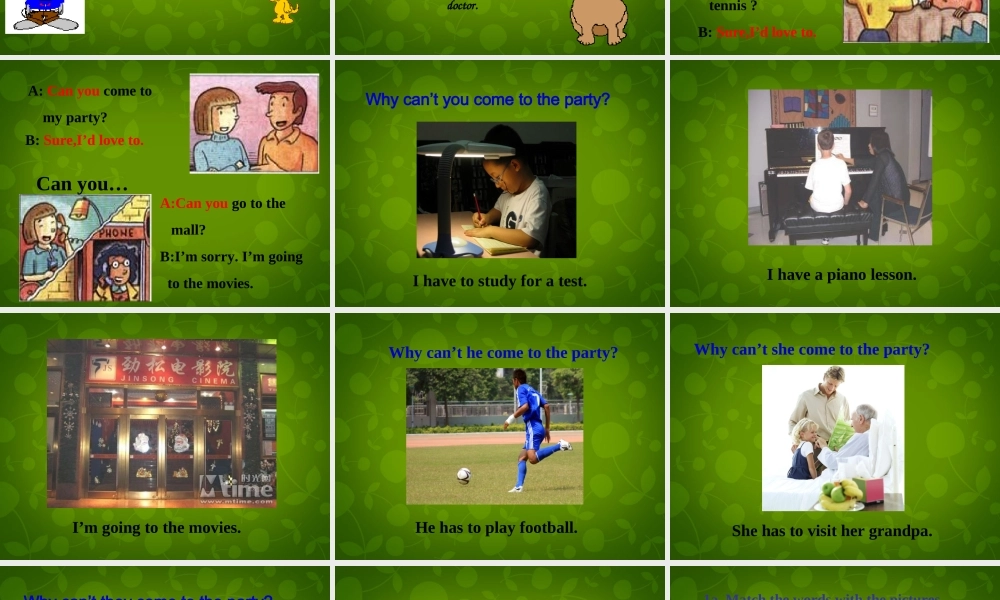 八年级英语上册 Unit 9 Can you come to my party Section A 1课件 (新版)人教新目标版 课件