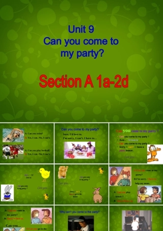 八年级英语上册 Unit 9 Can you come to my party Section A 1课件 (新版)人教新目标版 课件