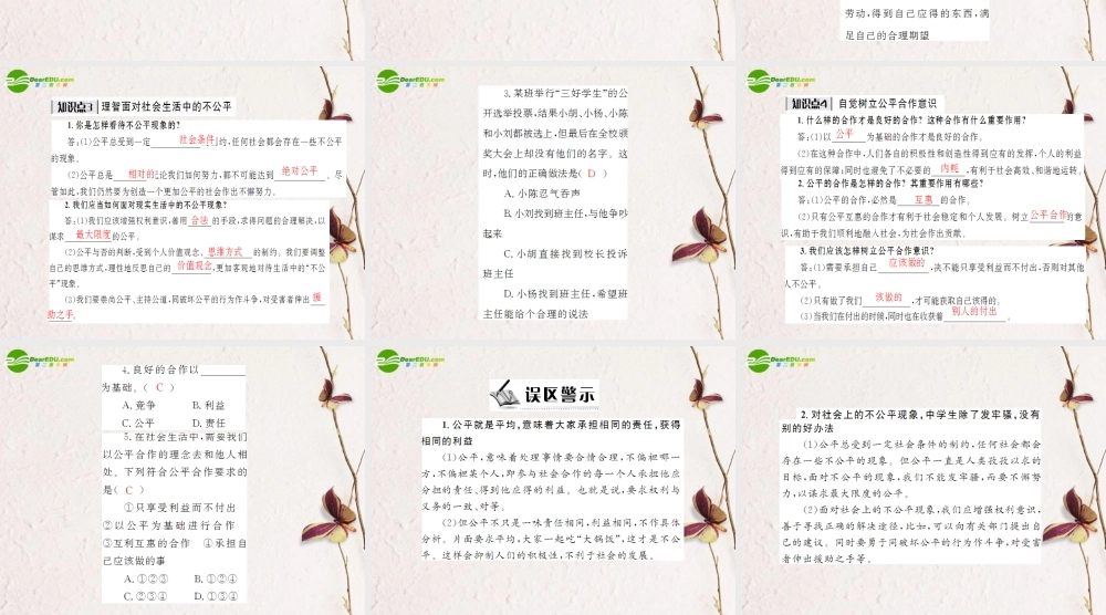 八年级政治下册 第九课我们崇尚公平课件 人教新课标版 课件