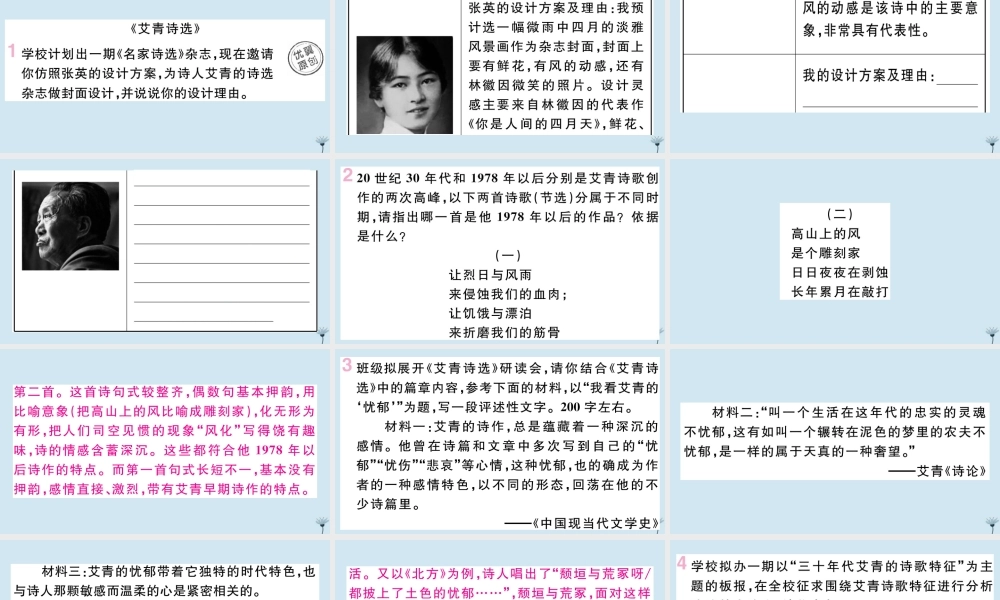 九年级语文上册 专题九 名著阅读与综合性学习作业课件 新人教版 课件