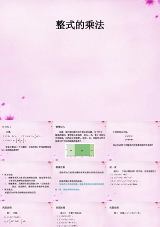 八年级数学上册 第30课时 整式乘法课件2 (新版)新人教版 课件